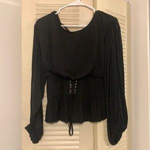 All Row Black Corset Top